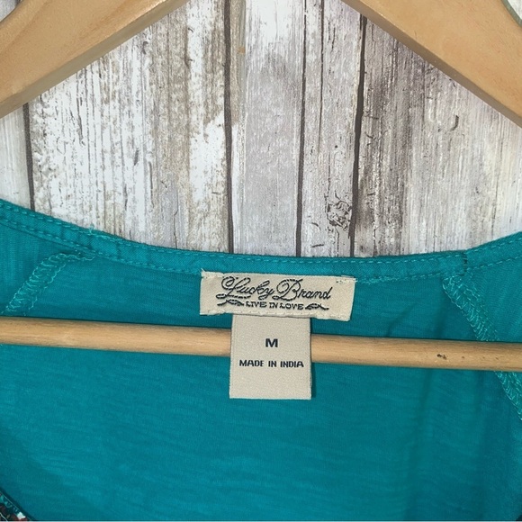Lucky Brand Teal Printed Blouse - Picture 6 of 6